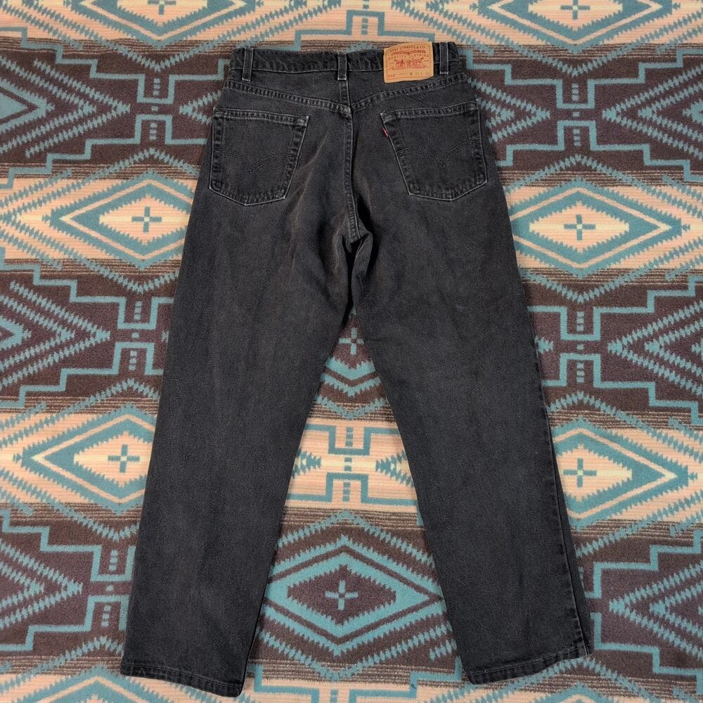 Vintage Black Levi’s 550 Made In The USA 29x28 1/2 Denim Americana Dark Wash